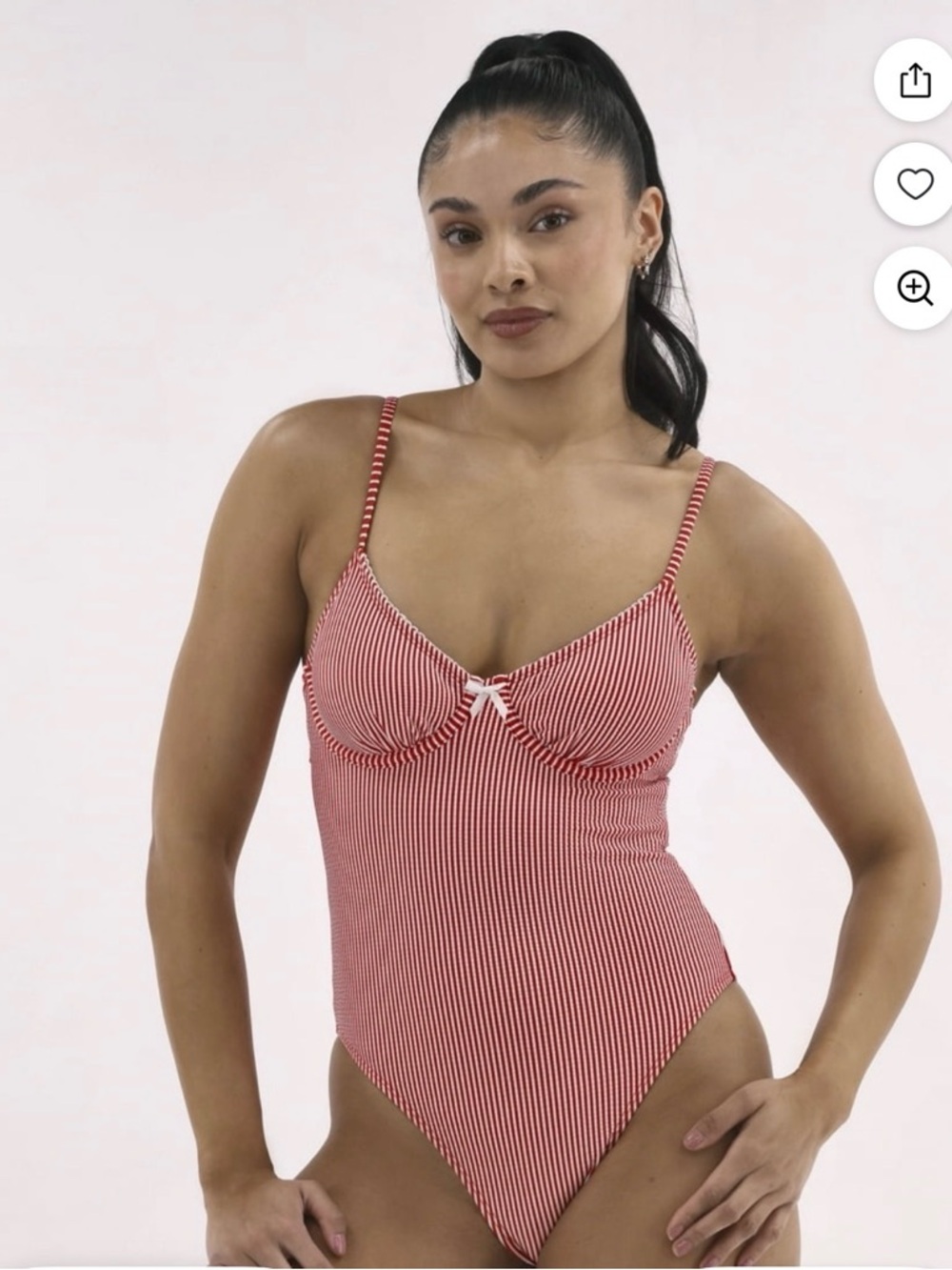 No Boundaries Red and White Striped One-Piece Swim